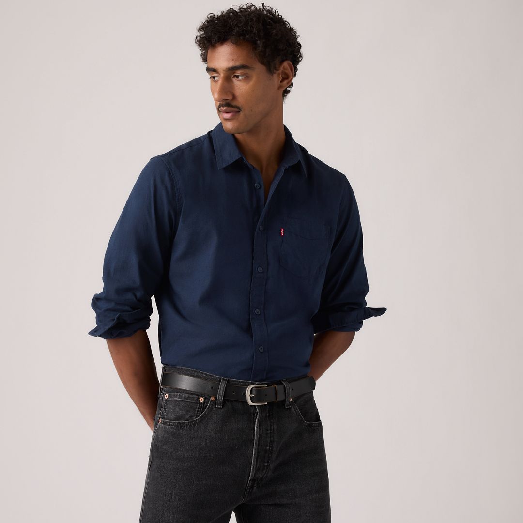 Levi's Classic One Pocket Standard Fit Cotton Linen Shirt - Men's M
