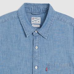 Short Sleeve Sunset One Pocket Standard Fit Shirt — Sebastian Chambray Light - Blue 7