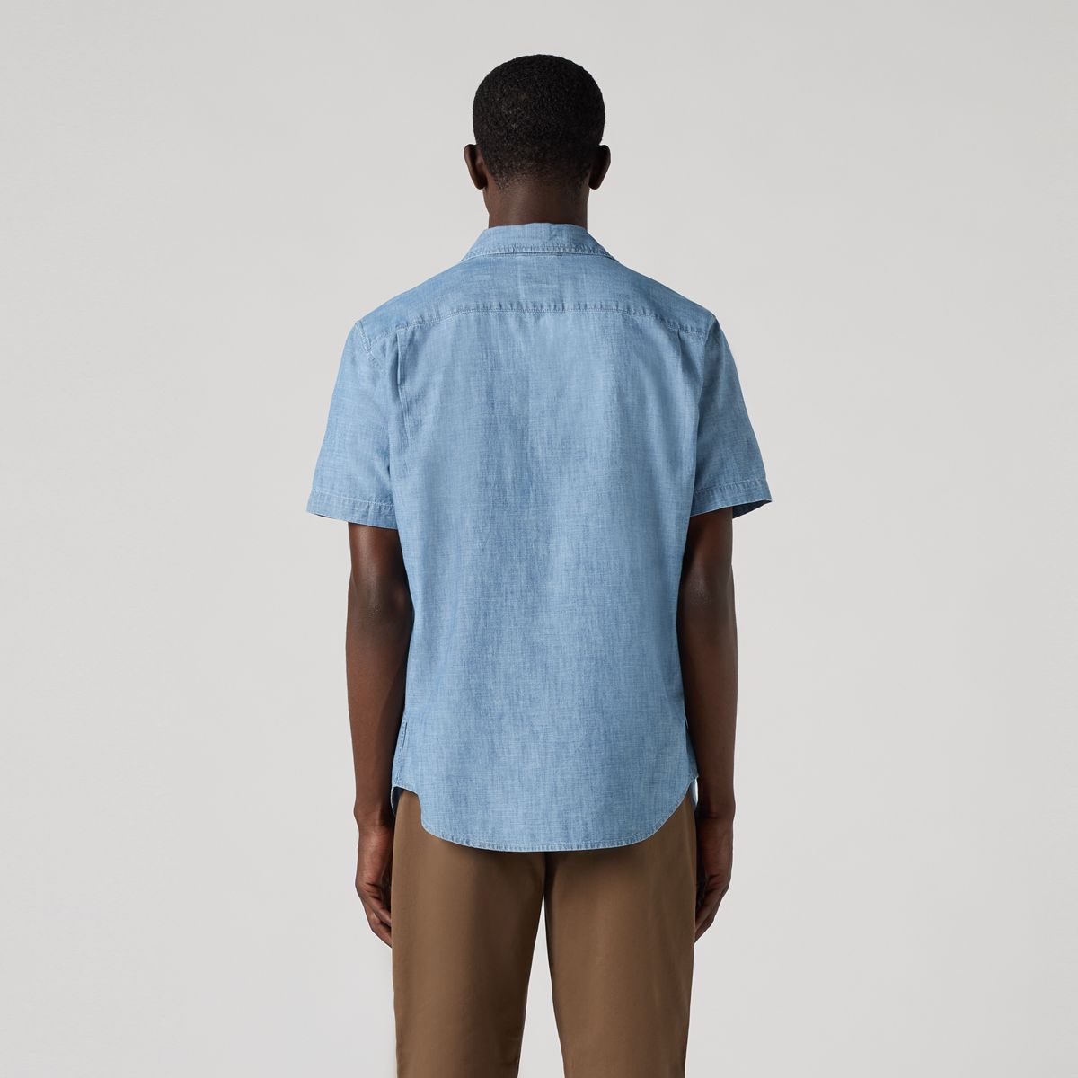 Short Sleeve Sunset One Pocket Standard Fit Shirt — Sebastian Chambray Light - Blue