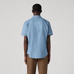 Short Sleeve Sunset One Pocket Standard Fit Shirt — Sebastian Chambray Light - Blue 3