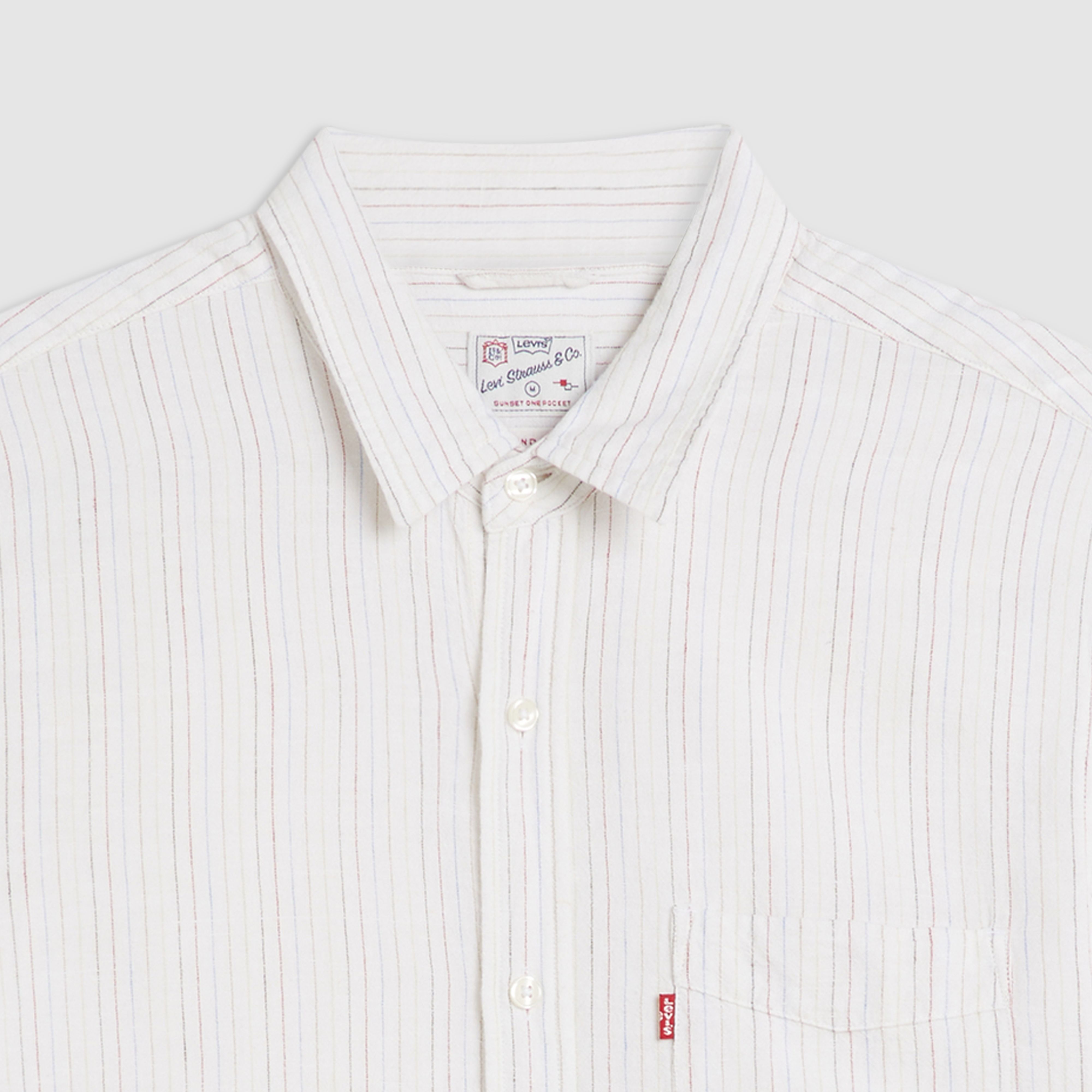 Short-Sleeve Sunset One Pocket Cotton Linen Shirt 7