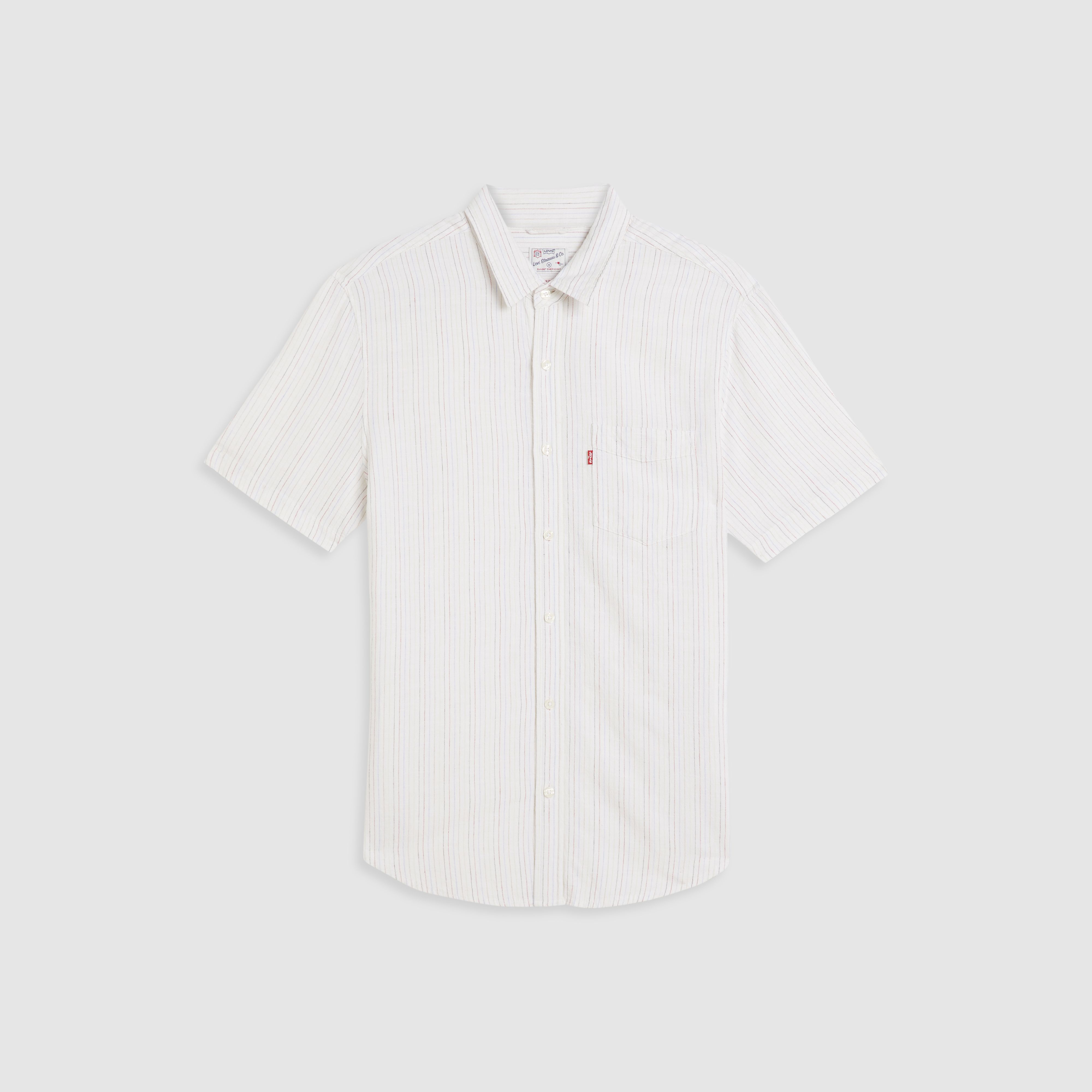 Short-Sleeve Sunset One Pocket Cotton Linen Shirt 5