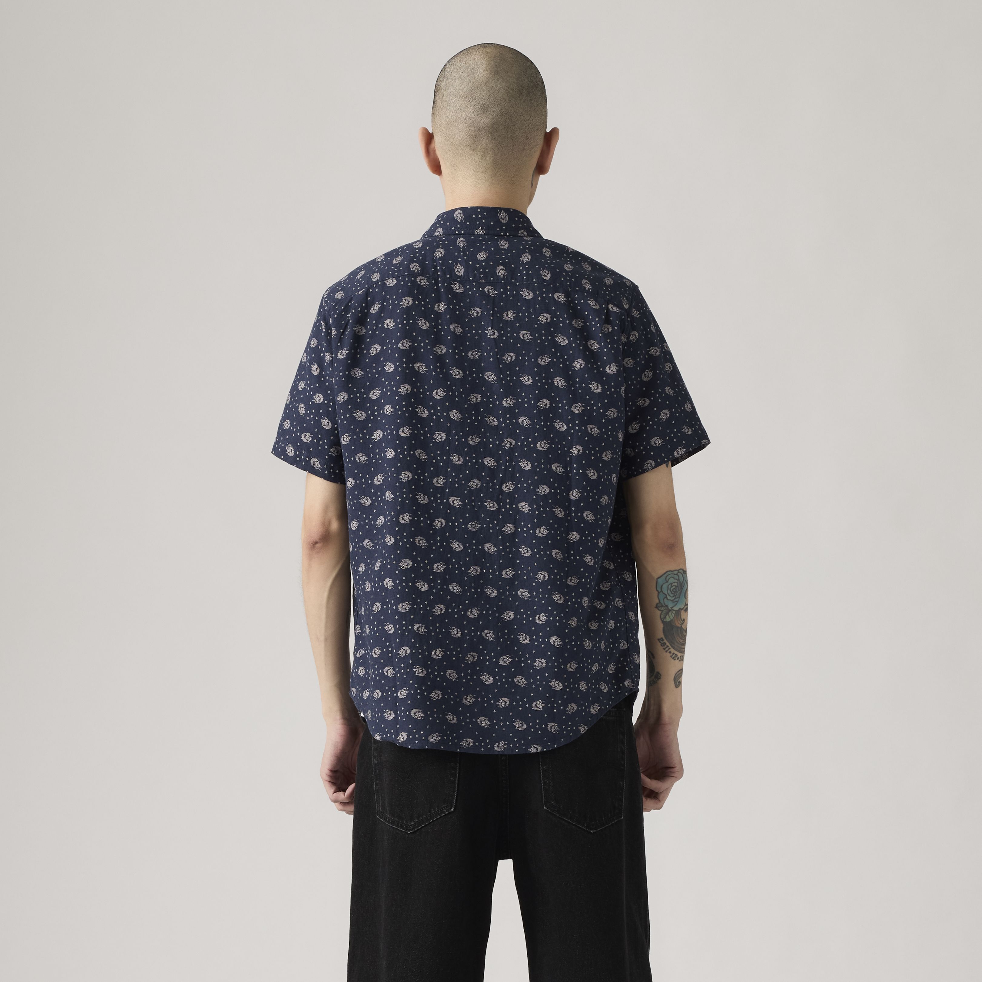 Short Sleeve Sunset Cotton Linen One Pocket Shirt 4