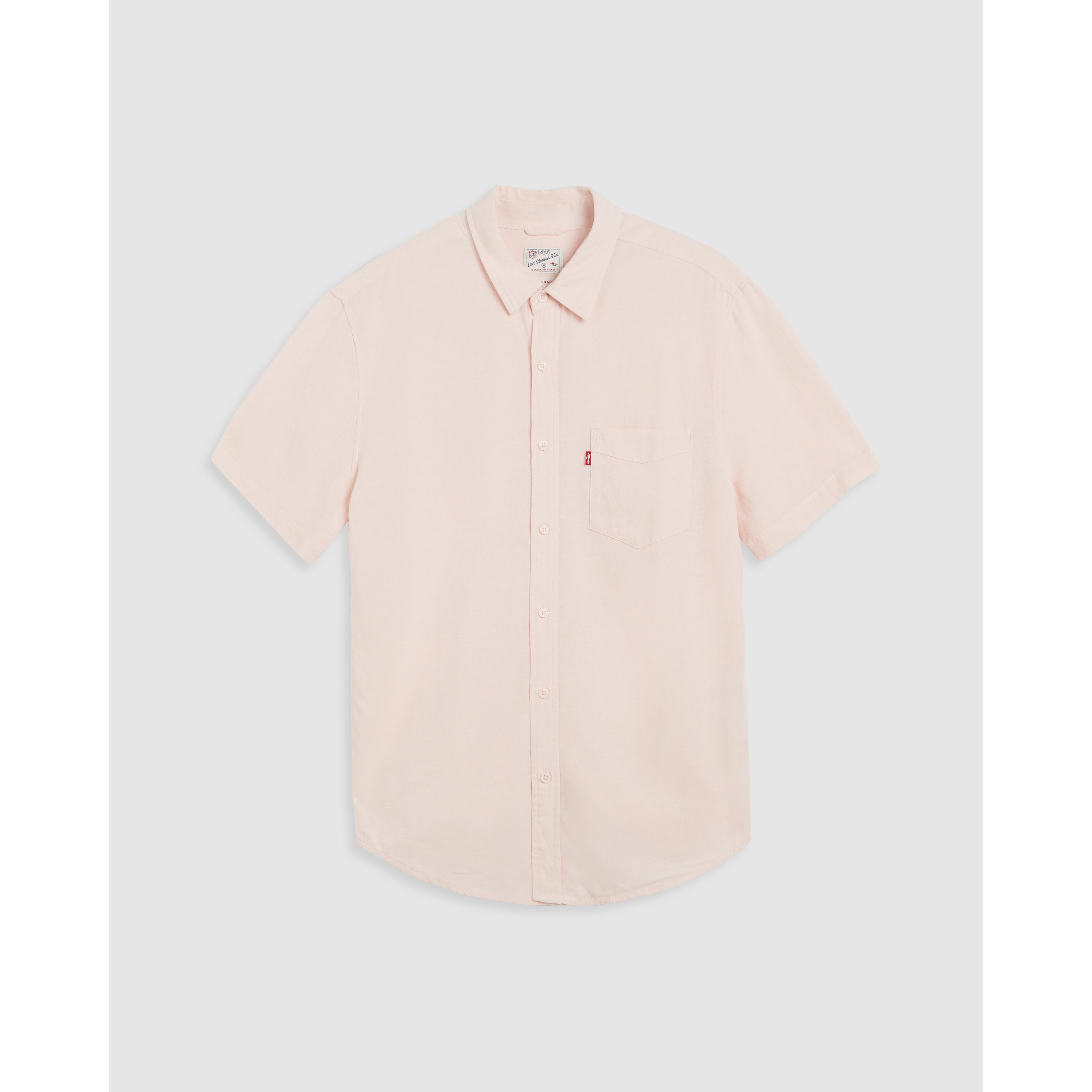 Short-Sleeve Sunset One Pocket Cotton Linen Shirt 5