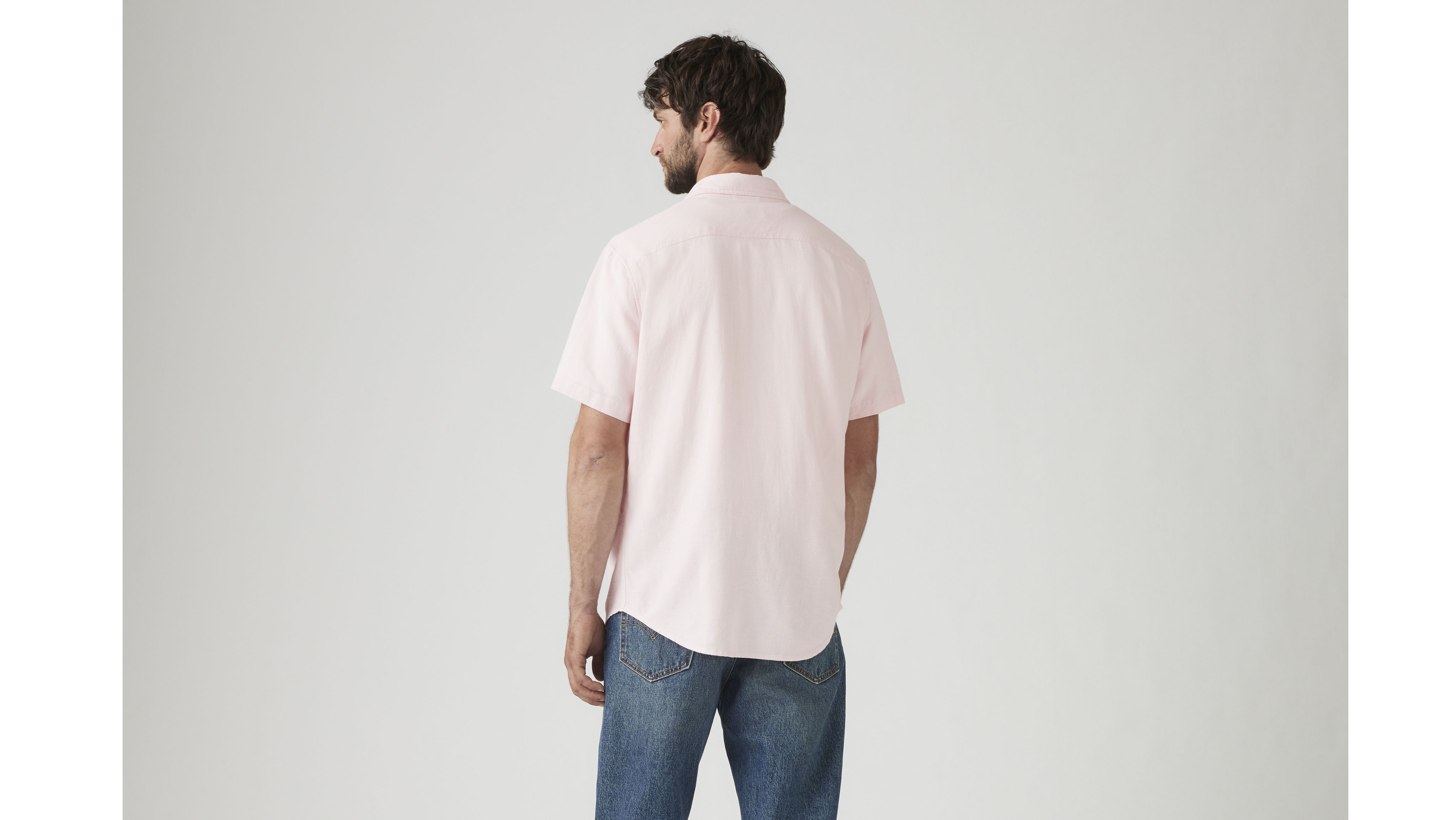 Short-Sleeve Sunset One Pocket Cotton Linen Shirt 3