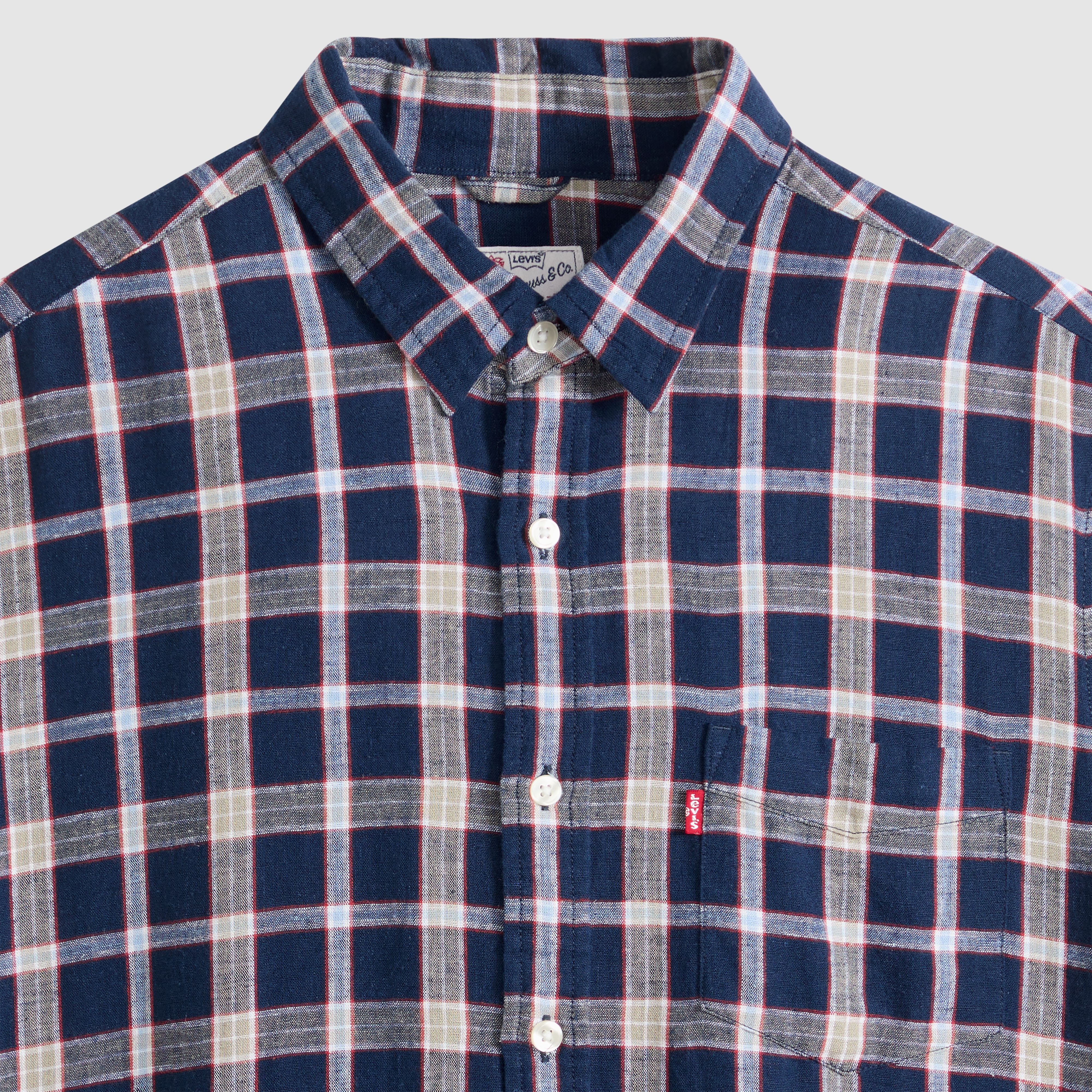 Short-Sleeve Sunset One Pocket Cotton Linen Shirt 6