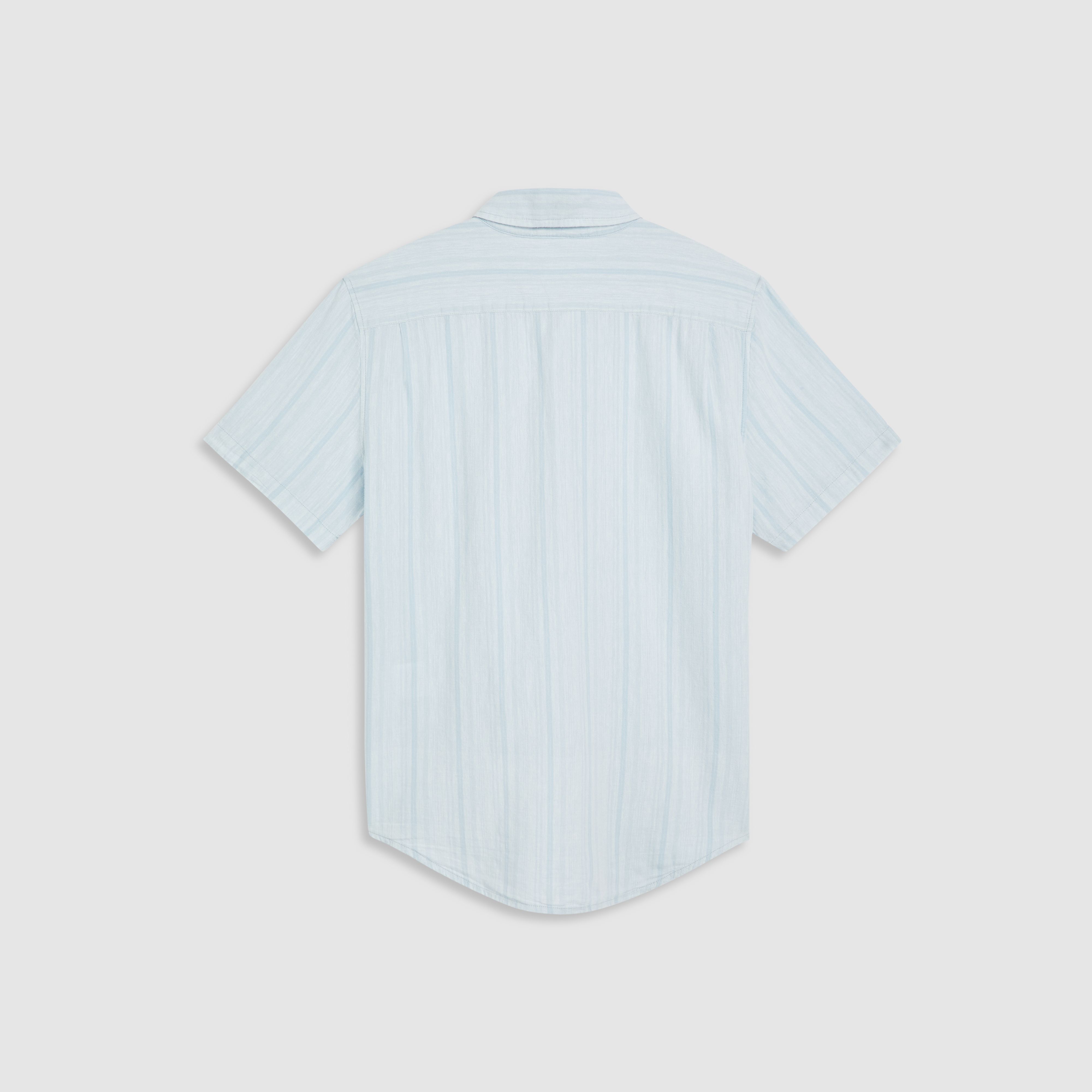 Short Sleeve Sunset Cotton Linen One Pocket Shirt 6
