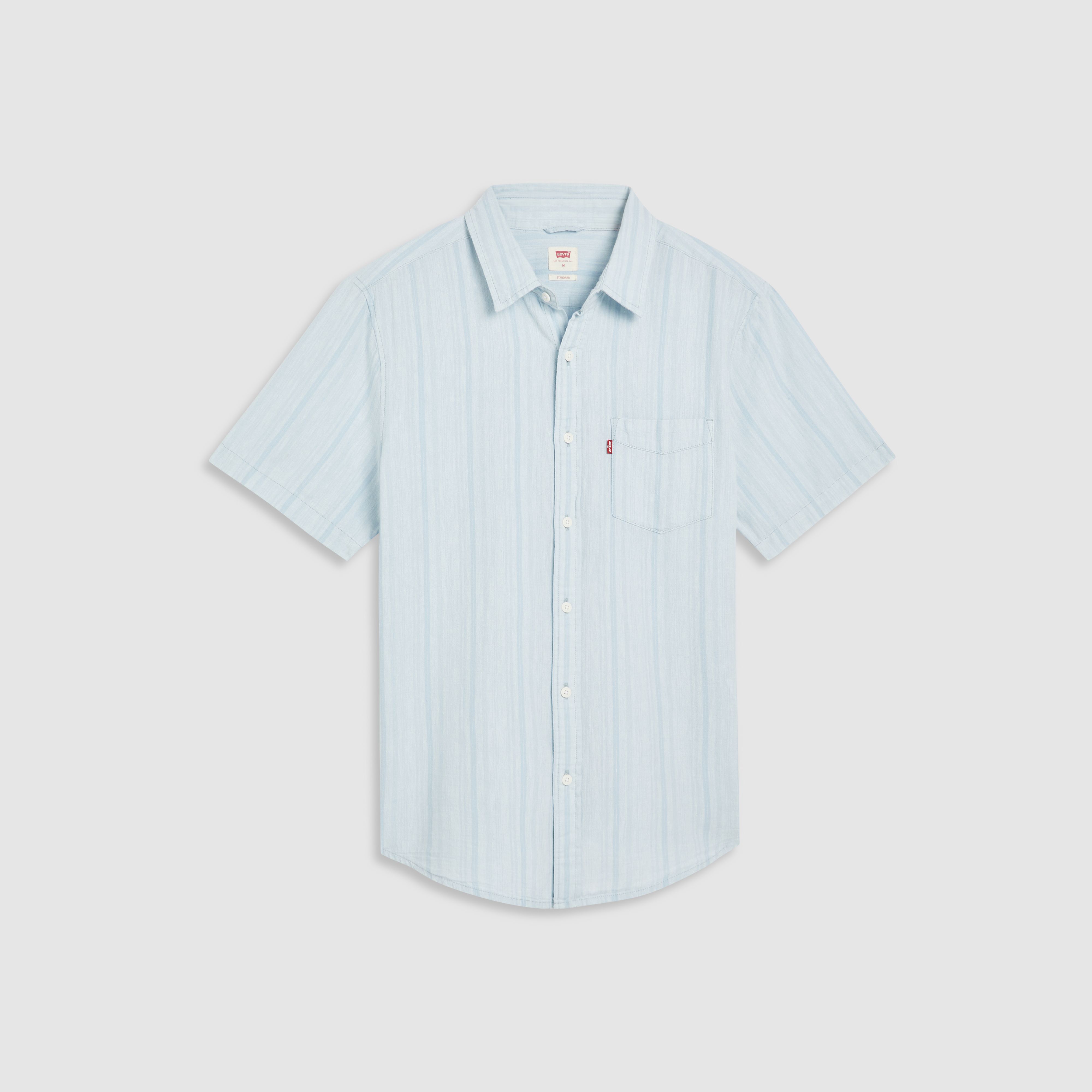Short Sleeve Sunset Cotton Linen One Pocket Shirt 5