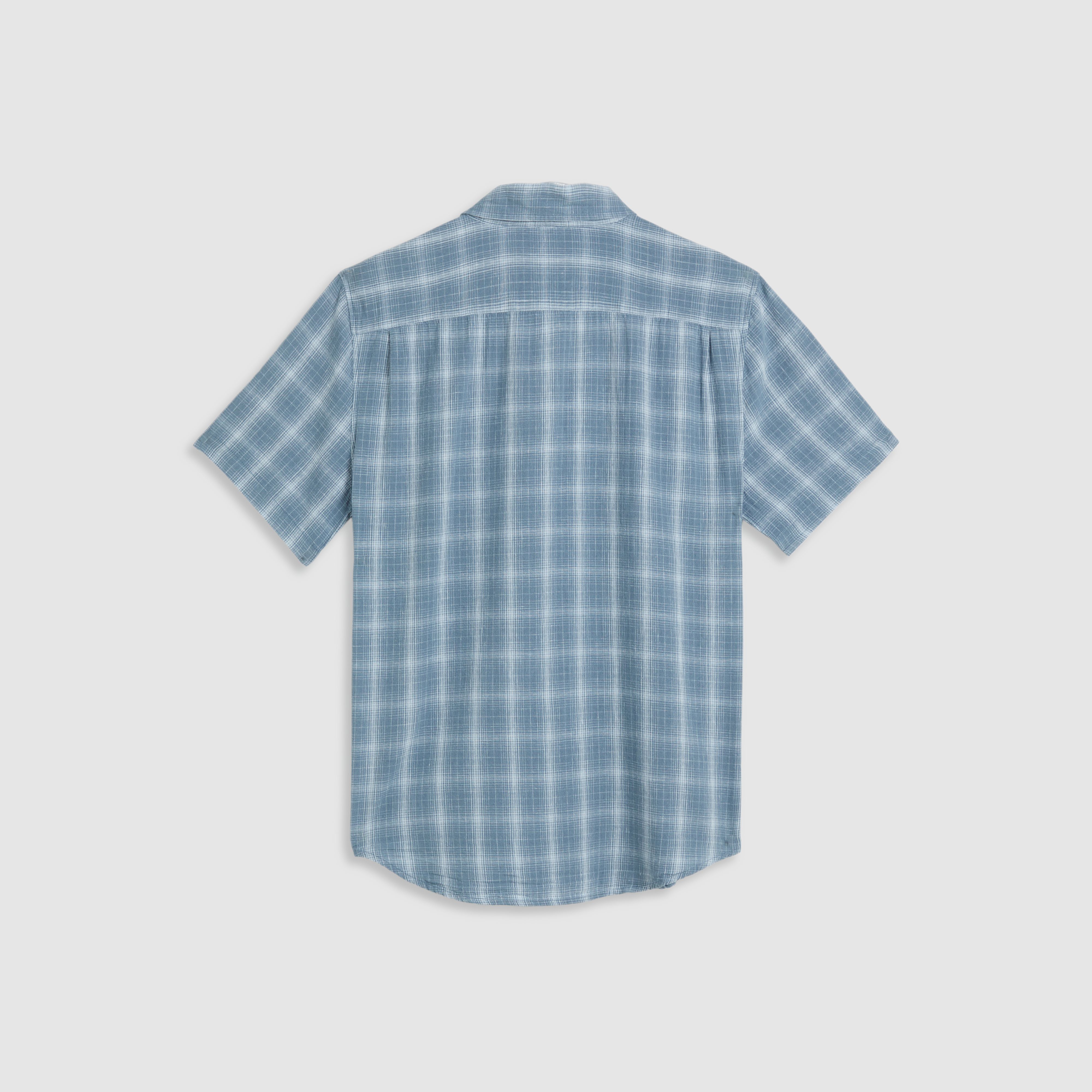 Short Sleeve Sunset Cotton Linen One Pocket Shirt 6