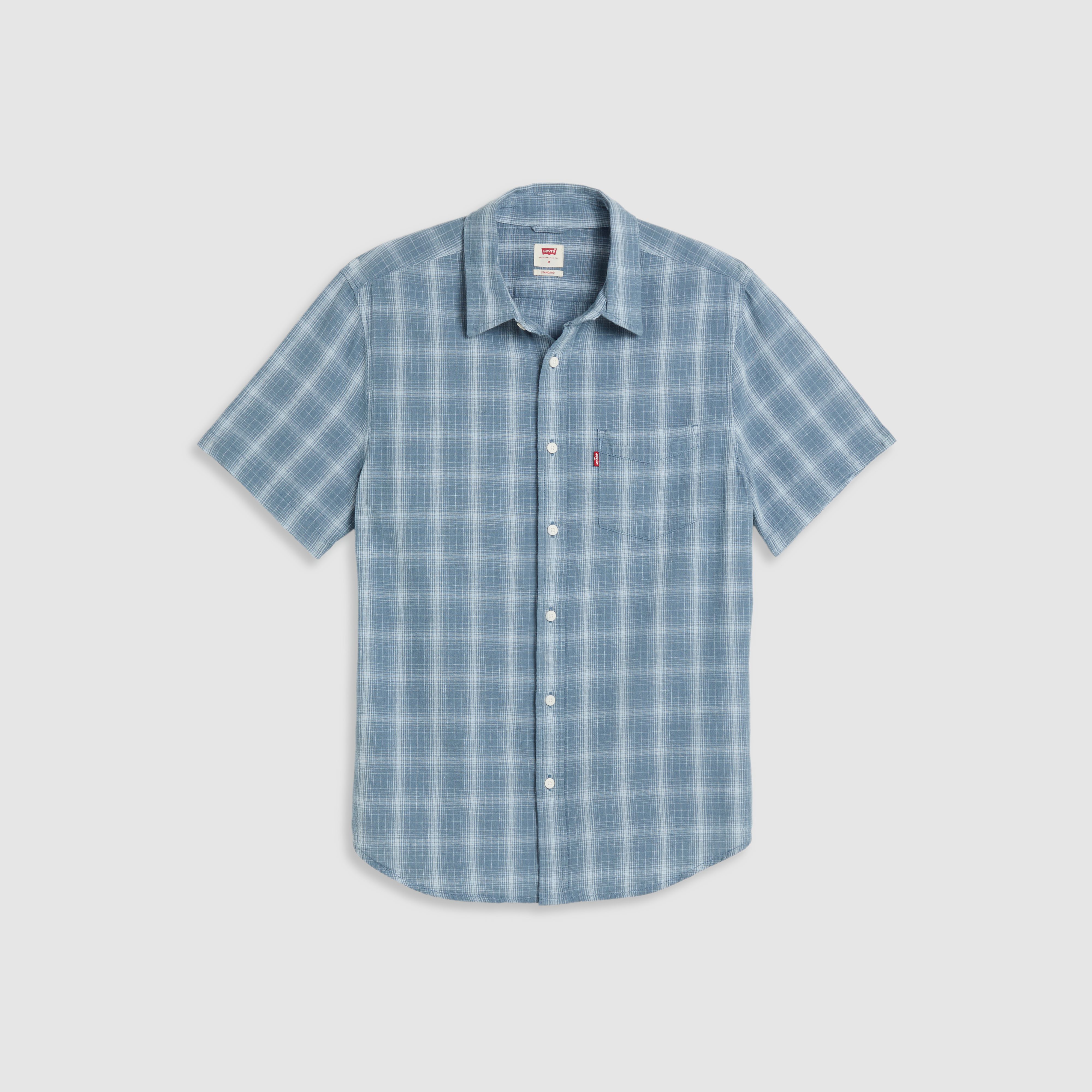 Short Sleeve Sunset Cotton Linen One Pocket Shirt 5