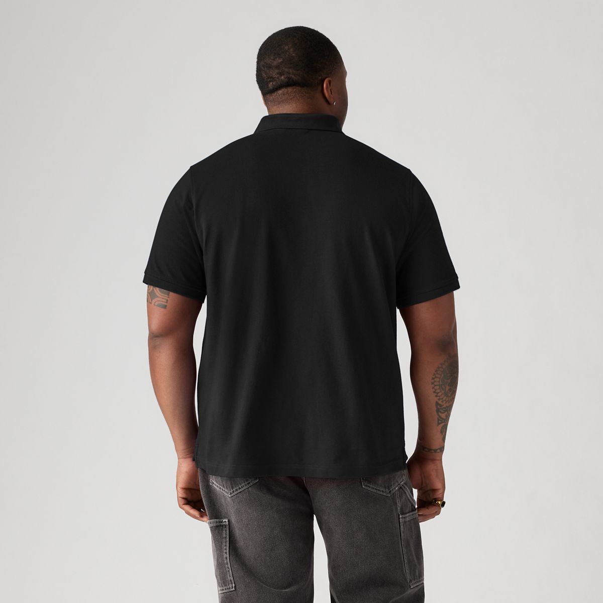 100% Cotton Housemark Polo (Big) — Mineral Black - Black