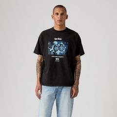 Relaxed Vintage Graphic T-Shirt — Super Bloom Jet Black - Black 3