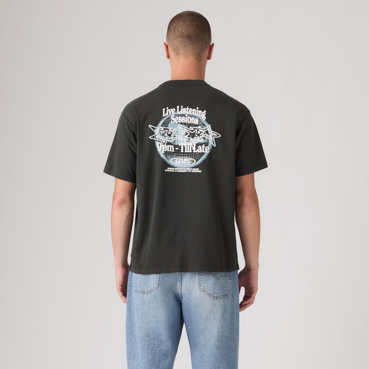 Vintage Graphic T-Shirt — Live Listening Sessions Jet Black - Black