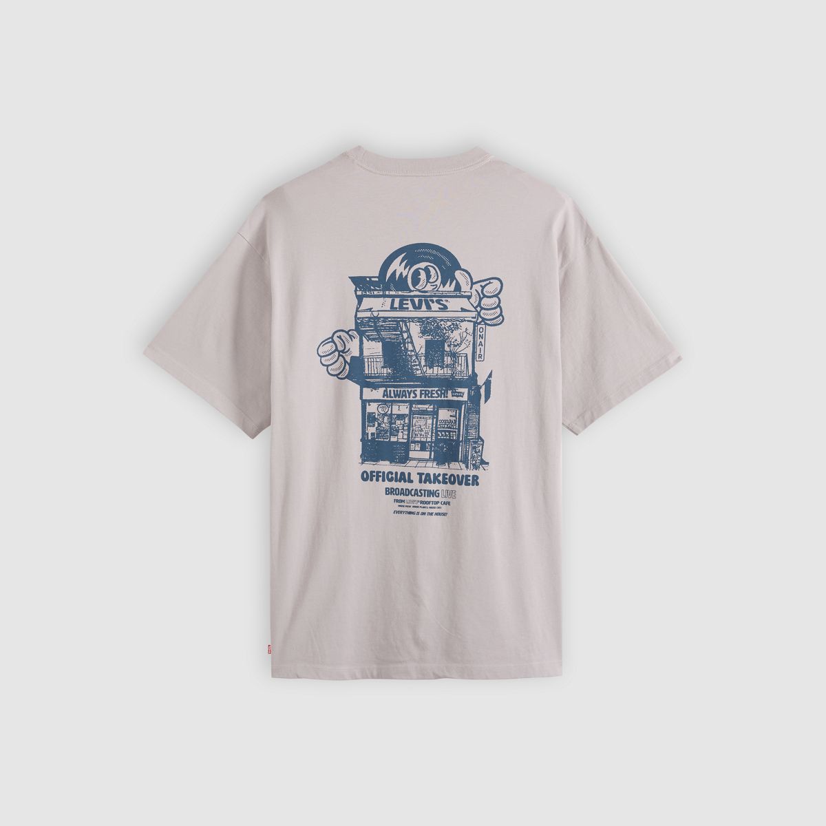 Relaxed Vintage Graphic T-Shirt — Music City Cloud Grey - Grey