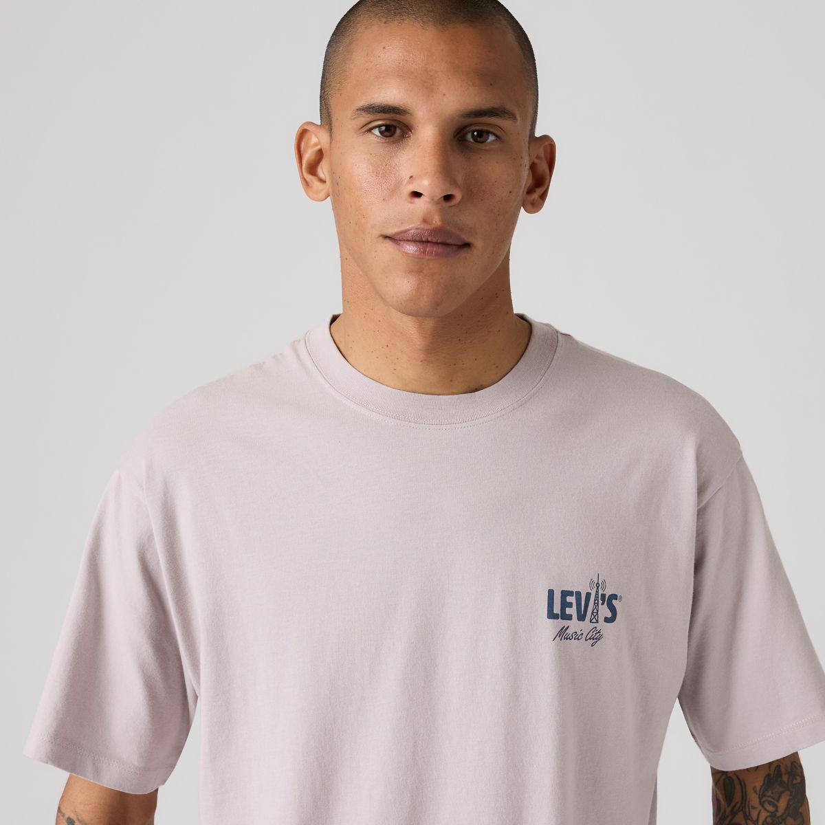 Relaxed Vintage Graphic T-Shirt — Music City Cloud Grey - Grey