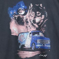 Vintage Graphic T-Shirt — Lone Wolf Nightfall Navy - Blue 6