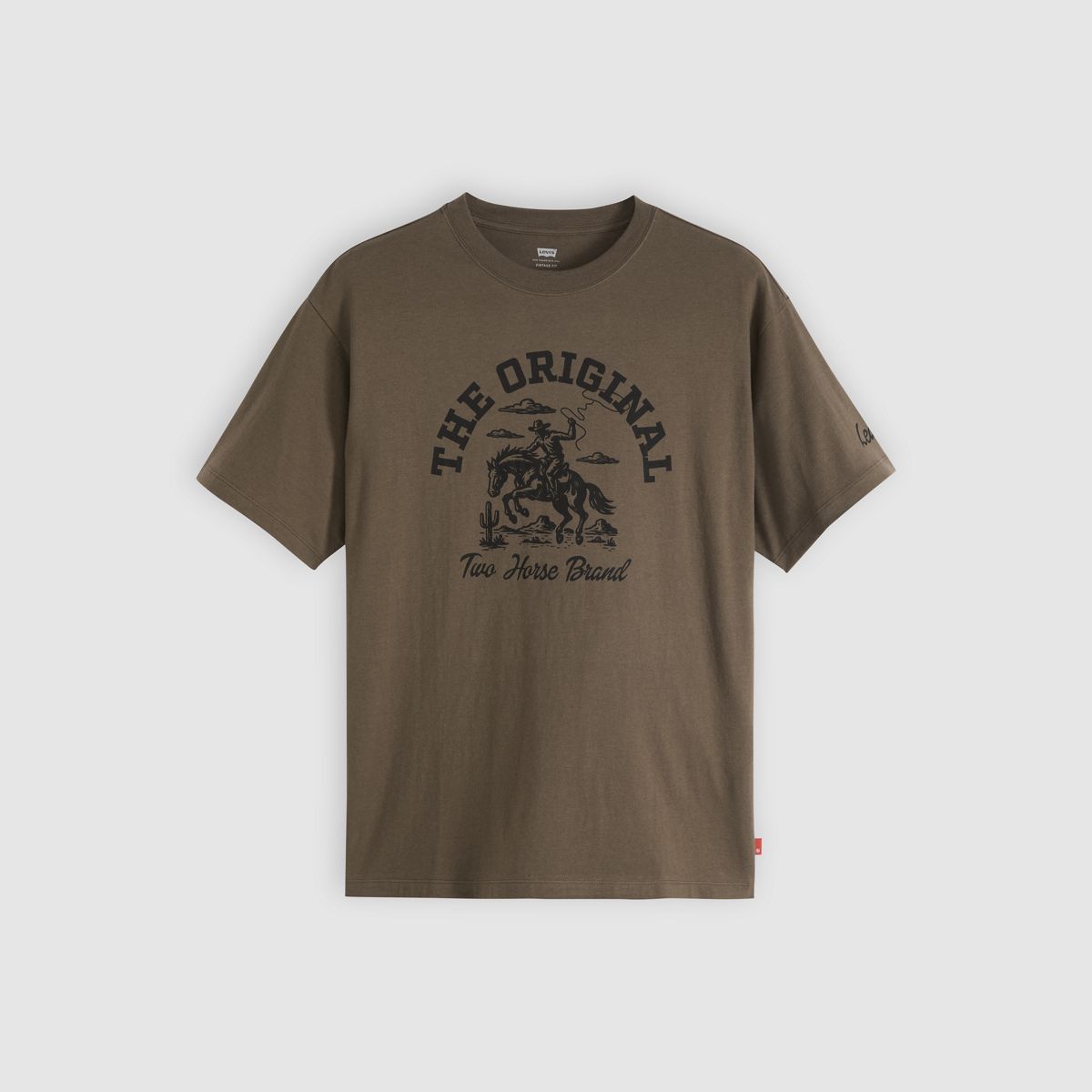 Relaxed Vintage Graphic T-Shirt — Originial Brand Stormy Sea - Brown