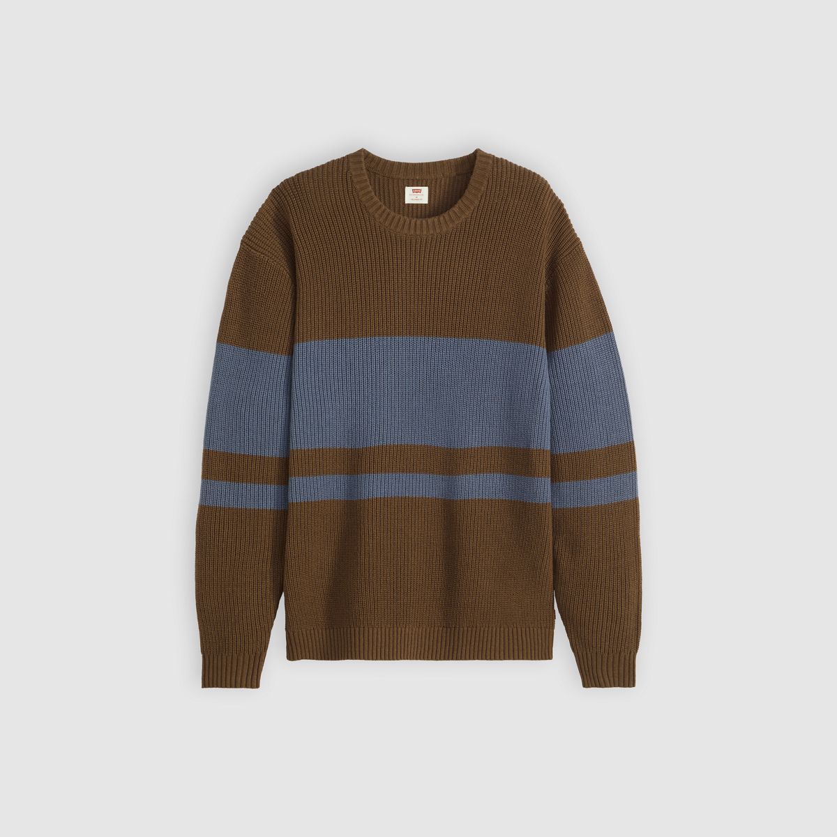 Alamo Crewneck Sweater — Lysander Stripe Bracken - Brown