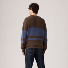 Alamo Crewneck Sweater — Lysander Stripe Bracken - Brown 3
