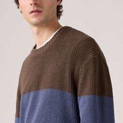 Alamo Crewneck Sweater — Lysander Stripe Bracken - Brown 4
