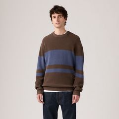 Alamo Crewneck Sweater — Lysander Stripe Bracken - Brown 2