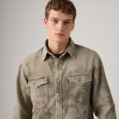 Relaxed Fit Western Shirt — Camo Avenue Western - Green 2