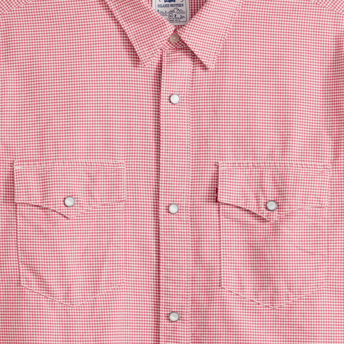 Relaxed Fit Western Shirt — Llewelyn Plaid Chrysanthemum - Red