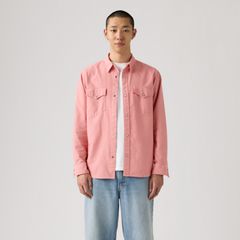 Relaxed Fit Western Shirt — Llewelyn Plaid Chrysanthemum - Red 3