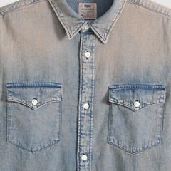 Relaxed Fit Western Shirt — Sunset Drives - Blue 6