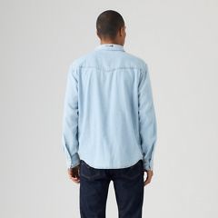 Relaxed Fit Western Shirt — Spring Flowers Embroidery - Blue 4