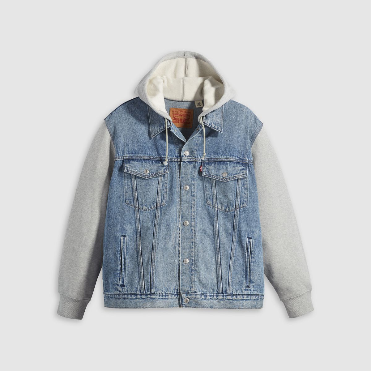 Hybrid Hoodie Denim Trucker Jacket (Big) — Candy Man - Medium Wash