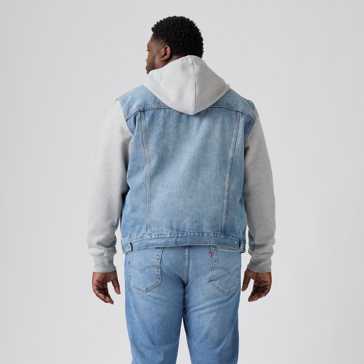 Hybrid Hoodie Denim Trucker Jacket (Big) — Candy Man - Medium Wash