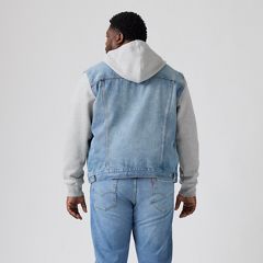 Hybrid Hoodie Denim Trucker Jacket (Big) — Candy Man - Medium Wash 4