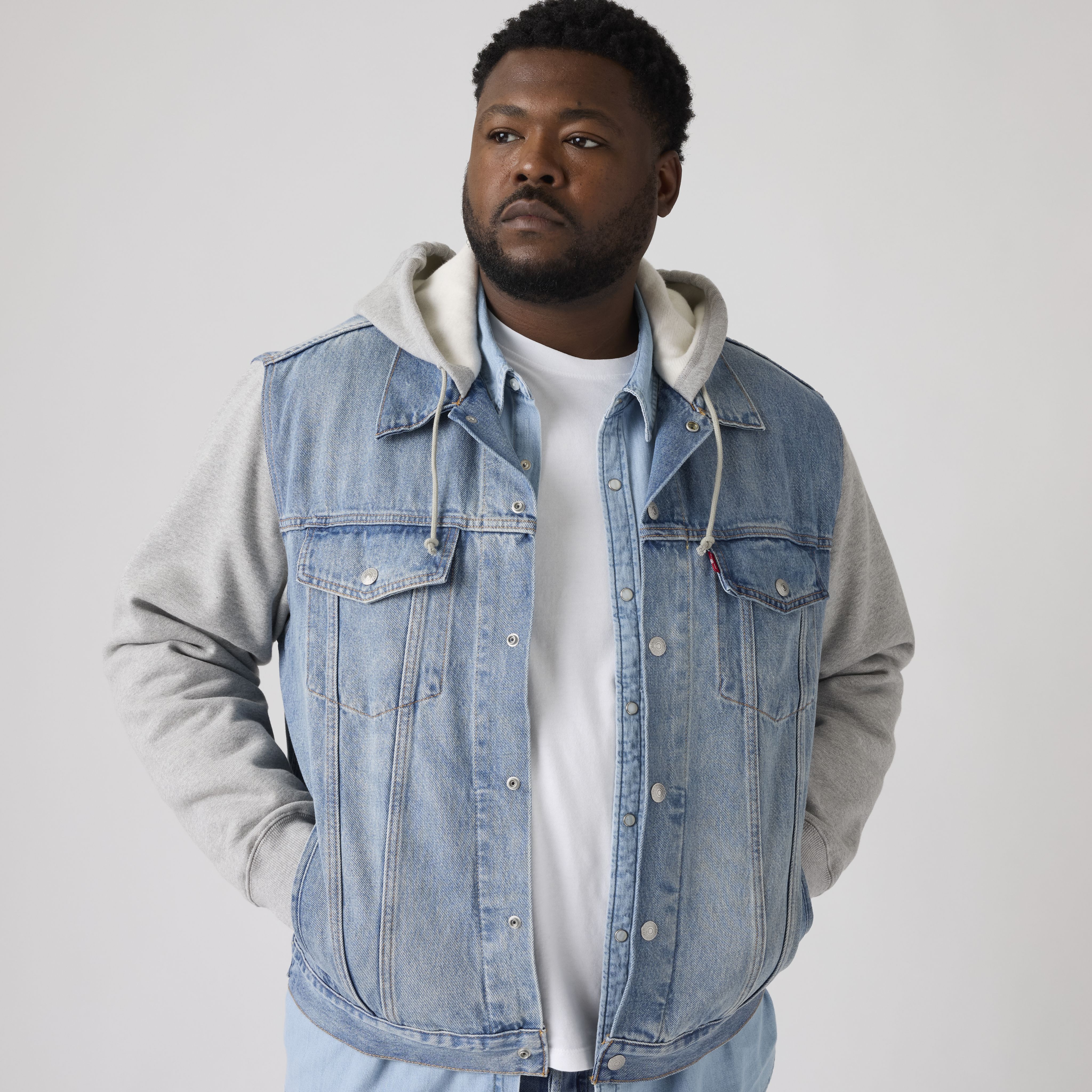 Blouson camionneur hybride à capuchon (Fort) 1