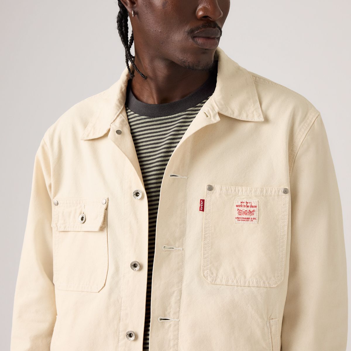 Sunrise Trucker Jacket — Undyed Ecru Greige - White