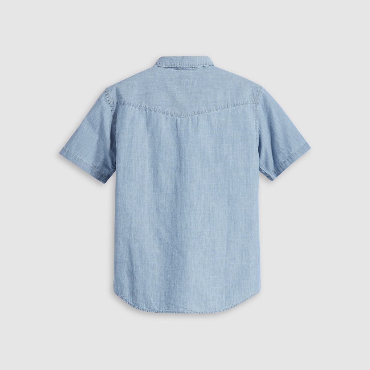 Short Sleeve Relaxed Fit Western Shirt — New Hyde Chambray - Blue