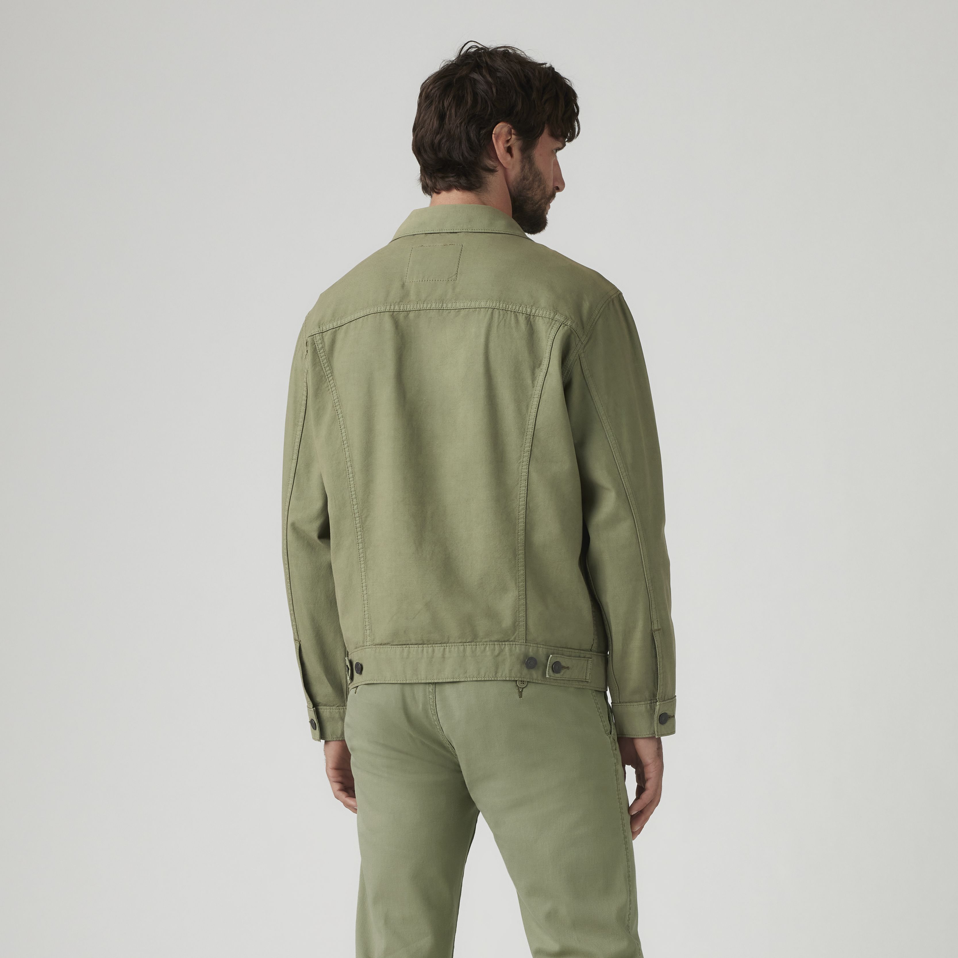 Relaxed Fit Cotton Linen Trucker Jacket 3