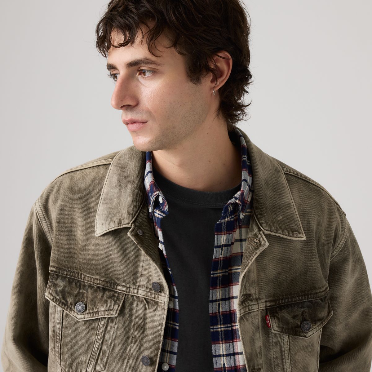 Relaxed Trucker Jacket — Camo Avenue T - Green