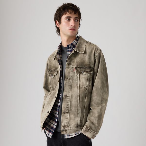 Relaxed Trucker Jacket — Camo Avenue T - Green