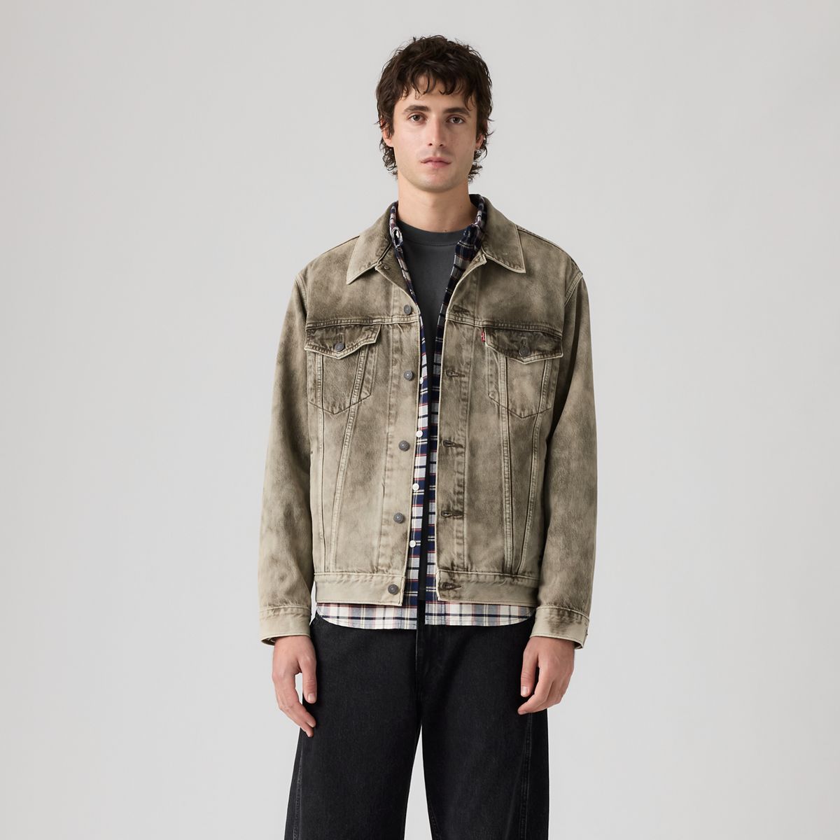 Relaxed Trucker Jacket — Camo Avenue T - Green