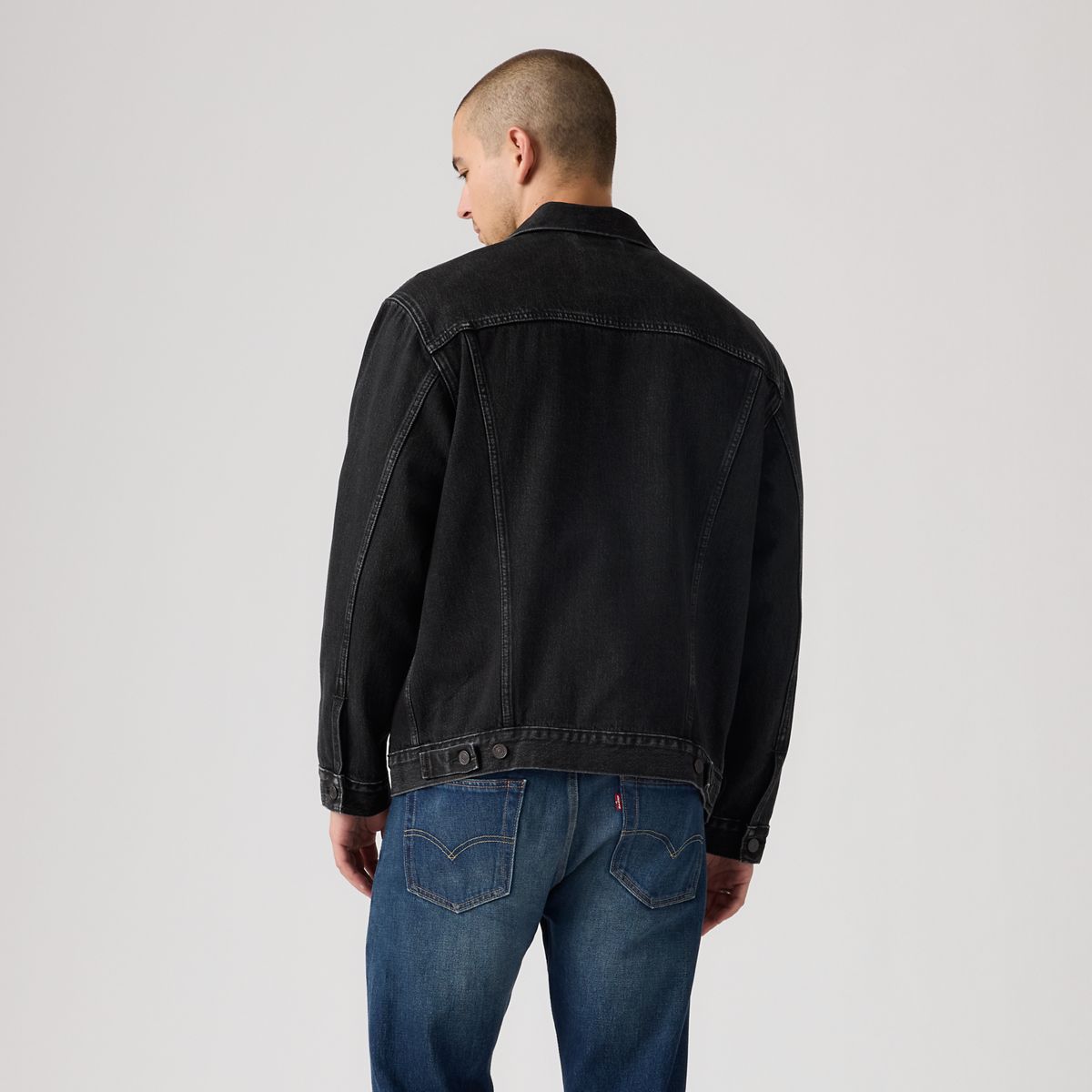 Relaxed Type III Trucker Jacket — At Midnight T - Black