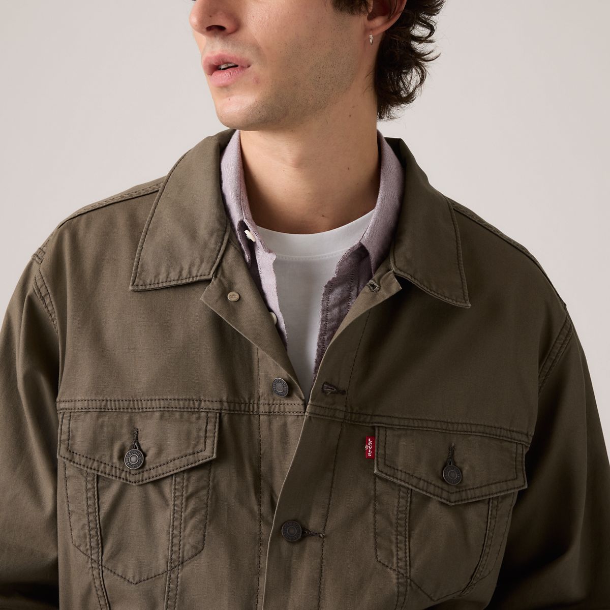 Relaxed Trucker Jacket — Maitake Brown - Brown