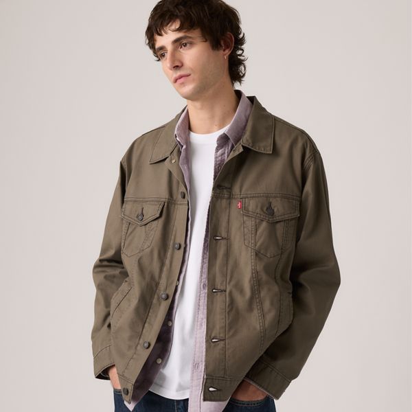 Relaxed Trucker Jacket — Maitake Brown - Brown