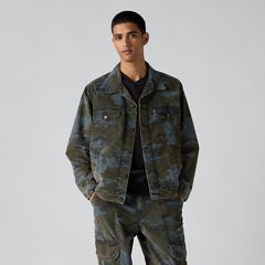 Relaxed Type III Trucker Jacket — Brady Camo Multi Teal - Grey 3