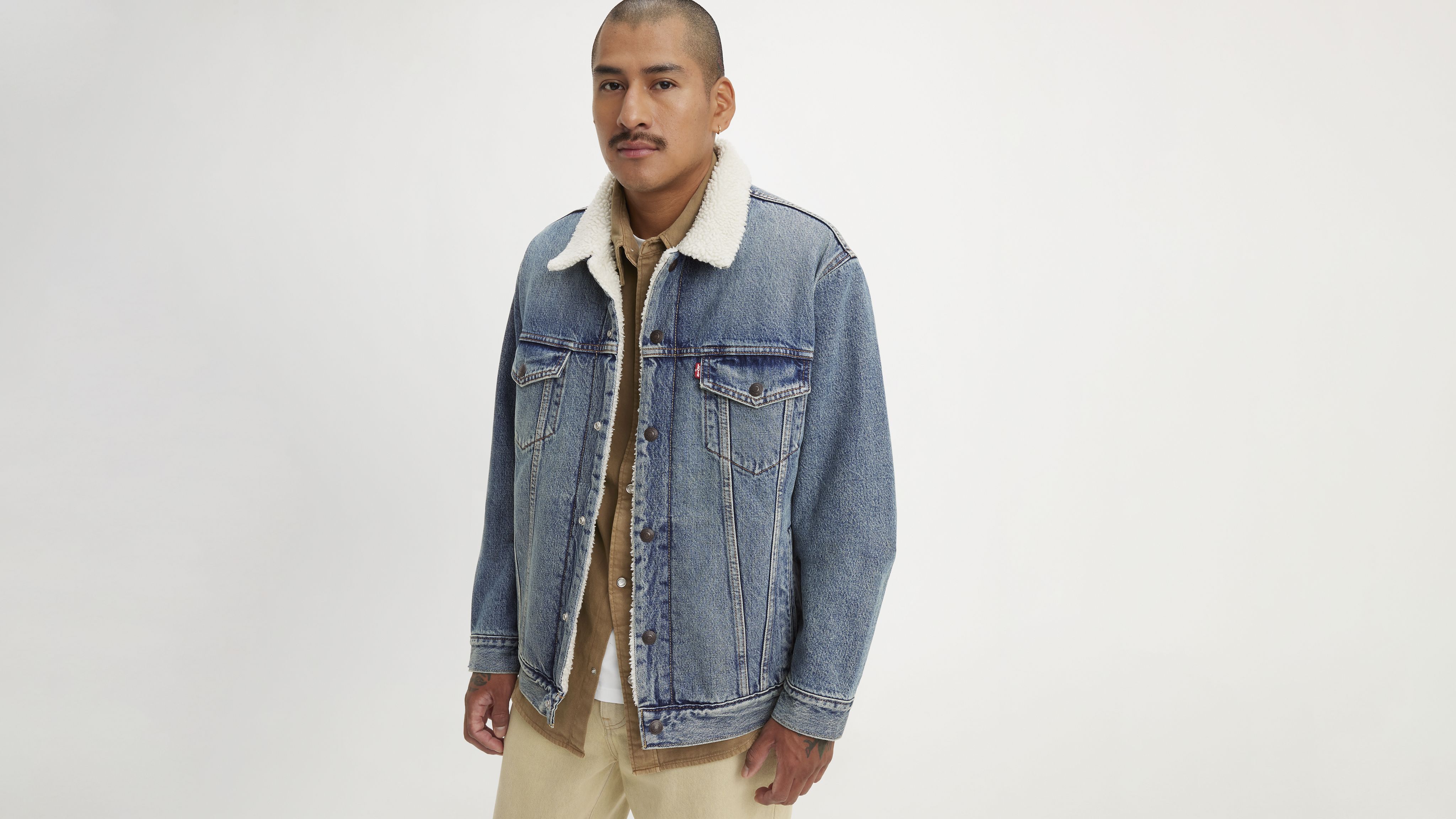 Levi’s TYPE1 SHERPA TRUCKER JACKET L Relaxed Fit Sherpa Trucker Jacket - Medium Wash | Levi's® US