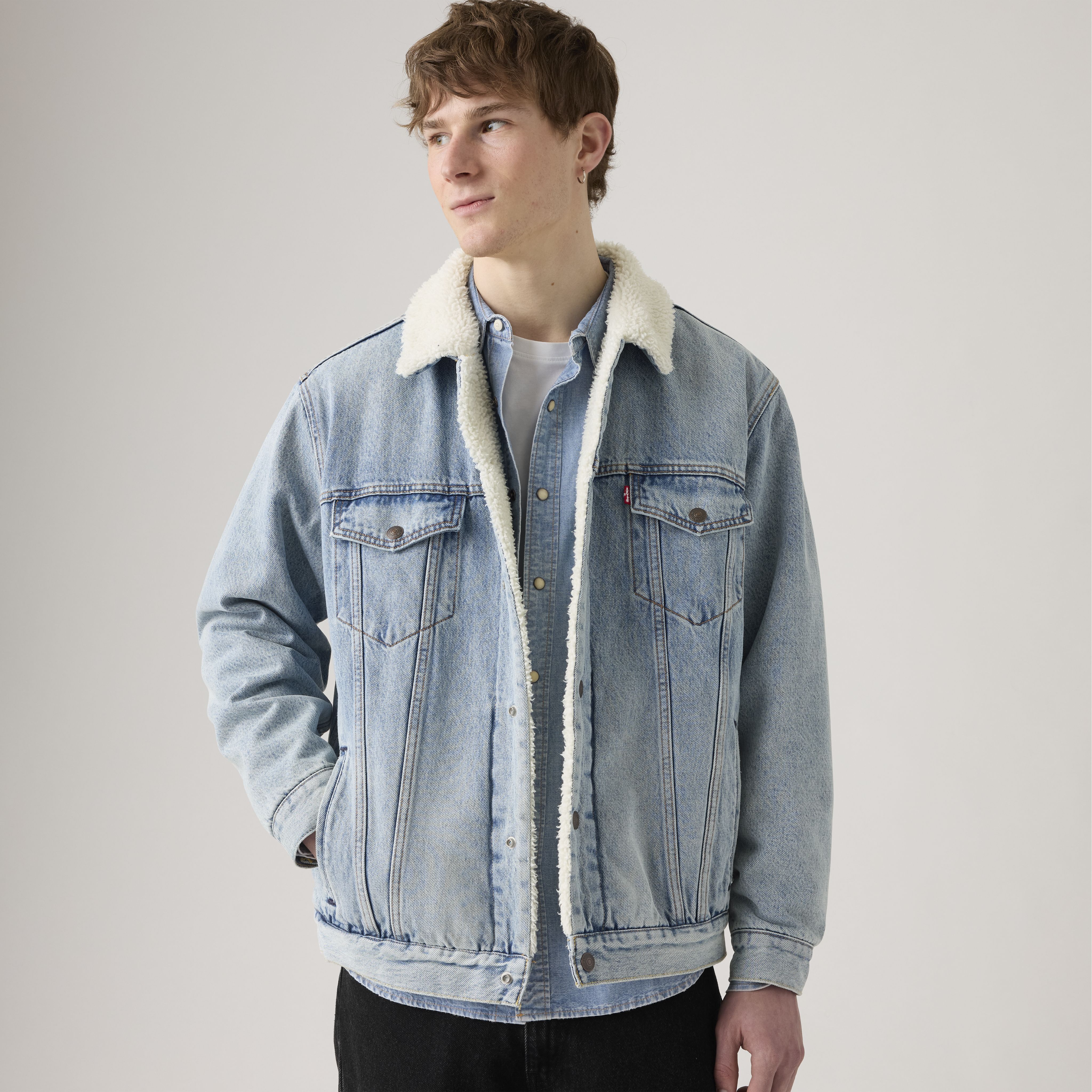 Relaxed Fit Sherpa Trucker Jacket 1