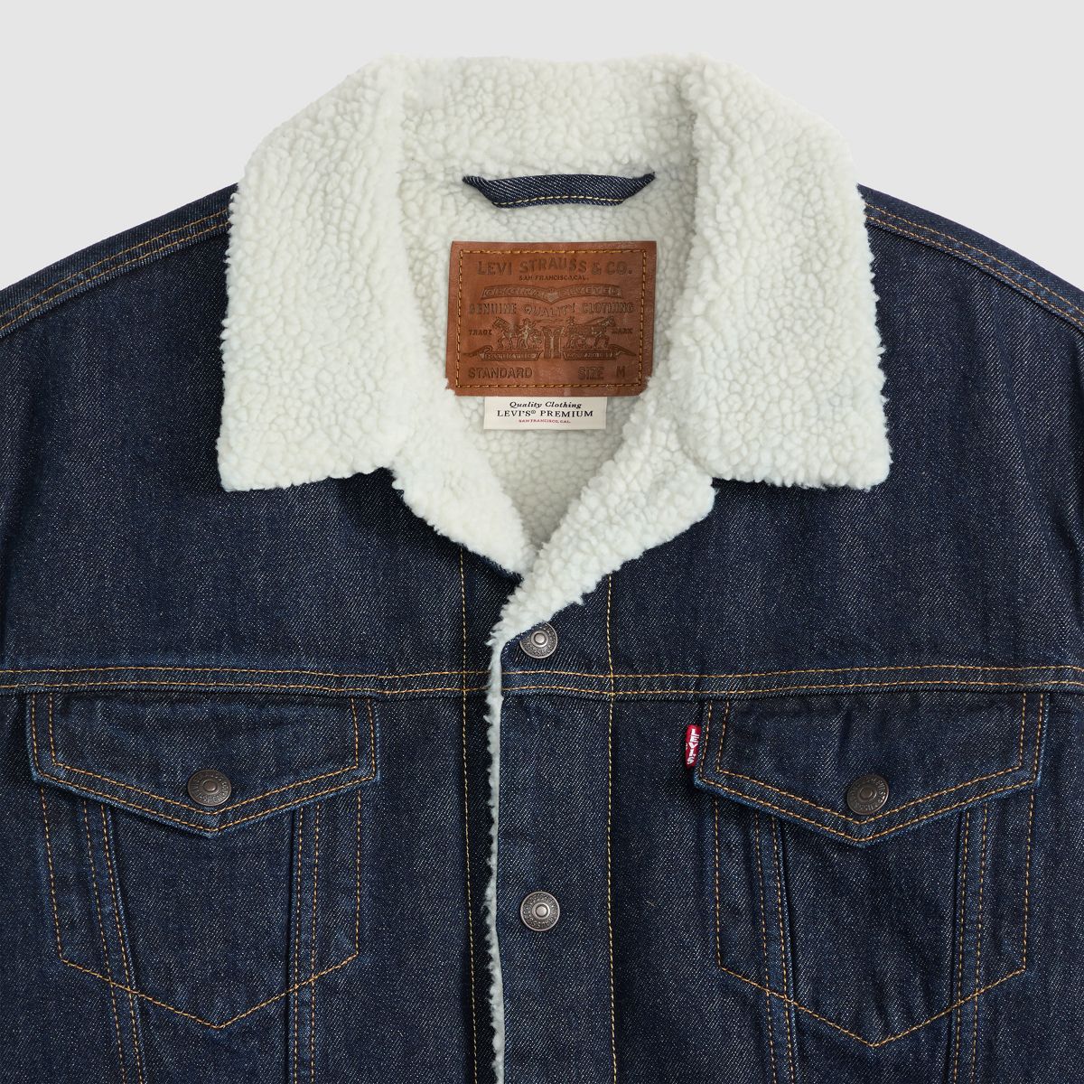 Relaxed Sherpa Trucker Jacket — Give It A Rinse Sherpa - Dark Wash