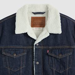 Relaxed Sherpa Trucker Jacket — Give It A Rinse Sherpa - Dark Wash 6