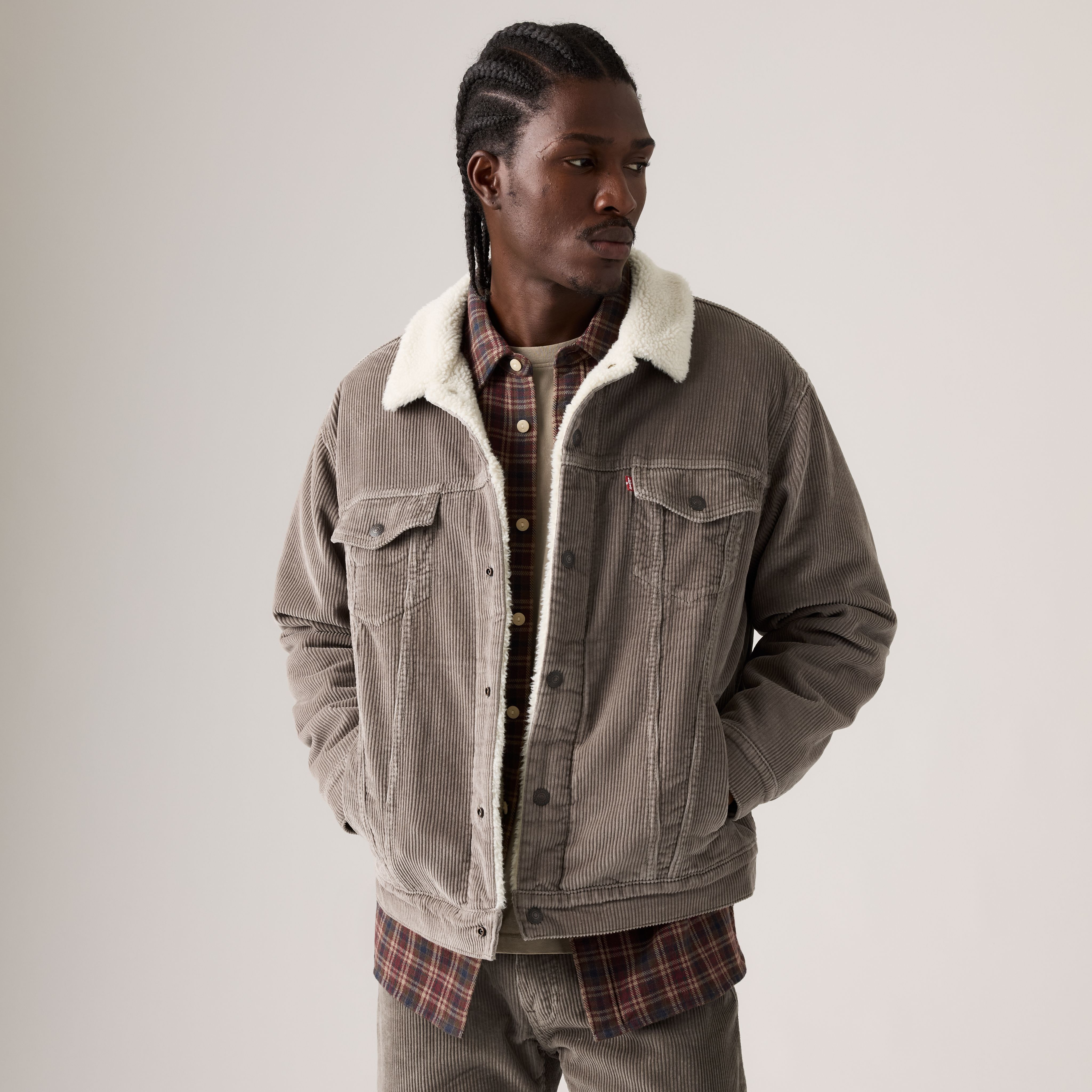 Relaxed Sherpa Corduroy Trucker Jacket 1