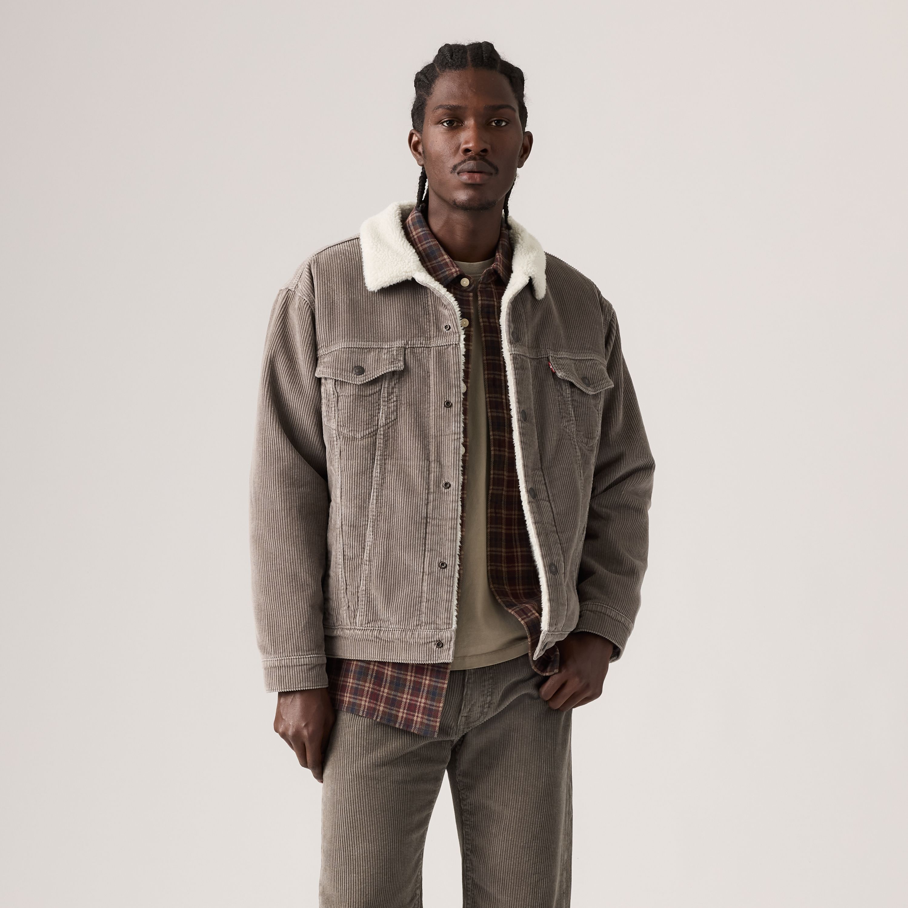 Relaxed Sherpa Corduroy Trucker Jacket 3